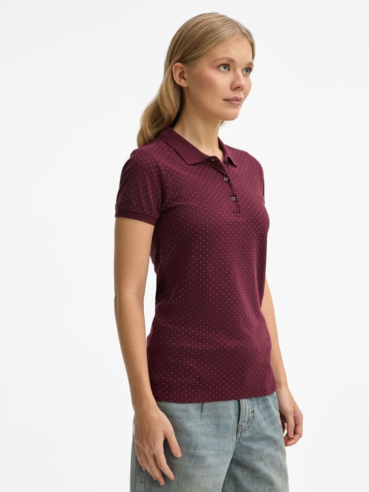 Рубашка поло женская Brandy Women, бордовая с белым / Миниатюра модельного (1000)
