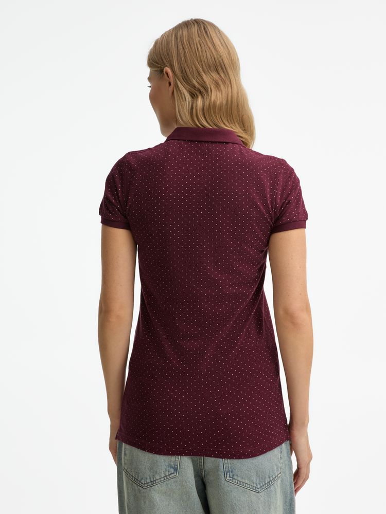 Рубашка поло женская Brandy Women, бордовая с белым / Миниатюра модельного (1000)