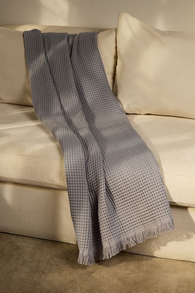 Плед вафельный Elenglect, светло-серый / Миниатюра имиджевого (1000)