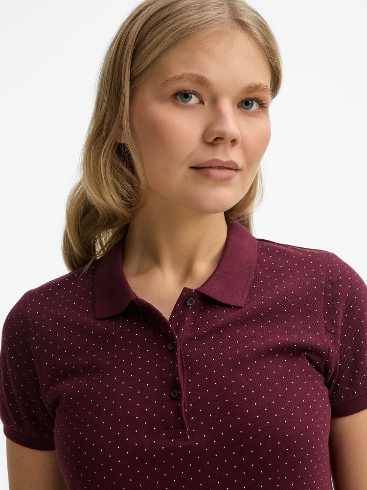 Рубашка поло женская Brandy Women, бордовая с белым / Миниатюра модельного (1000)