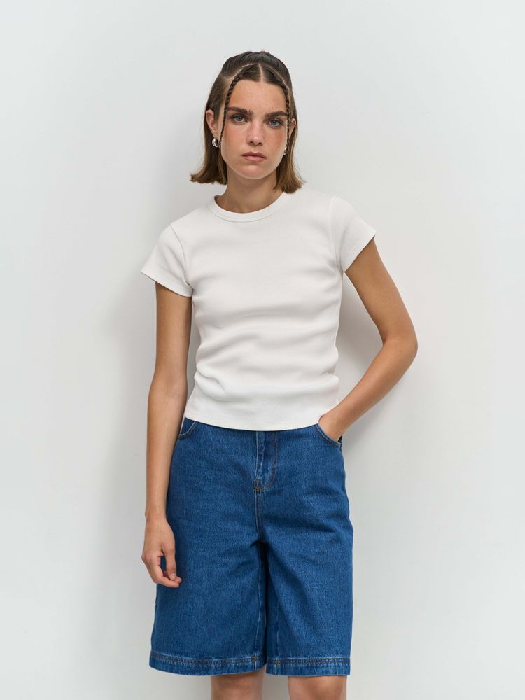 Футболка женская Sara, белая / Миниатюра модельного (1000)