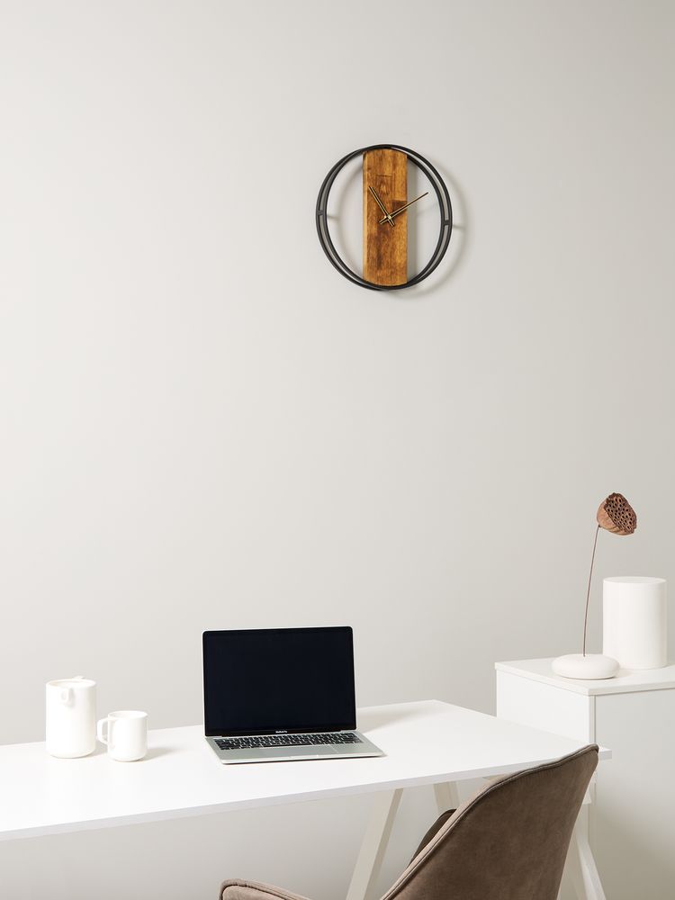 Часы Woodix, черные с коричневым / Миниатюра имиджевого (1000)