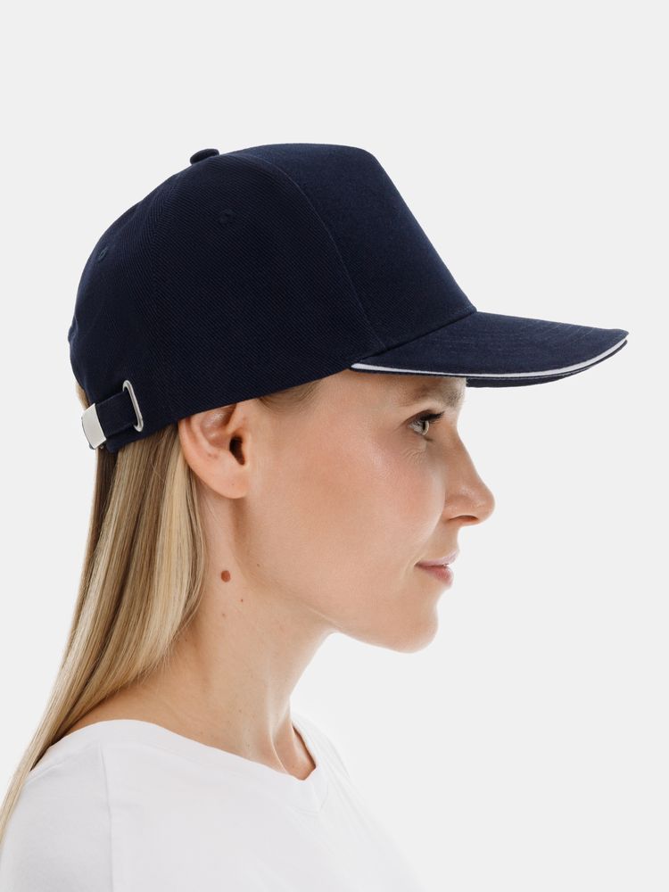 Бейсболка Classic 2.0, темно-синяя с белым кантом / Миниатюра модельного (1000)