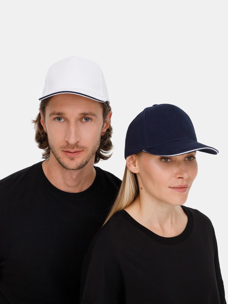 Бейсболка Classic 2.0, темно-синяя с белым кантом / Миниатюра модельного (1000)