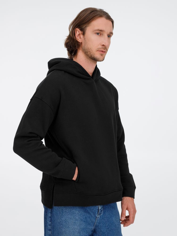 Худи оверсайз унисекс Tolla, черное / Миниатюра модельного (1000)