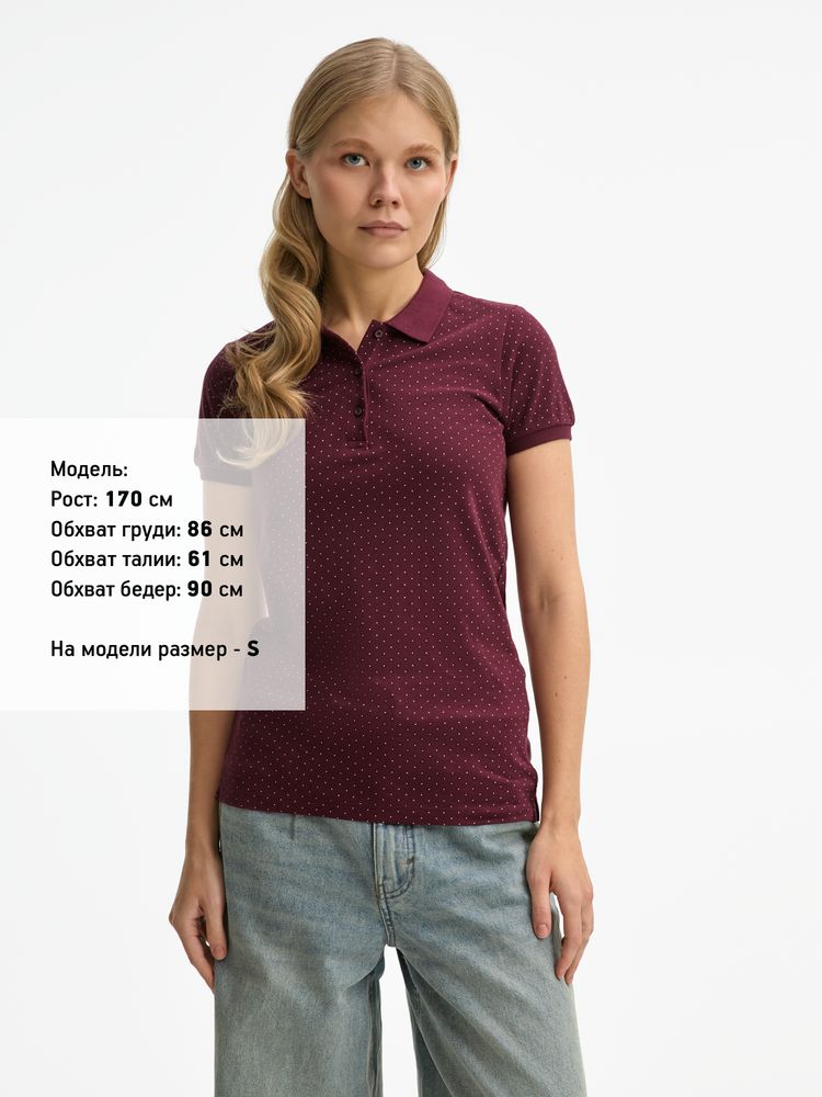 Рубашка поло женская Brandy Women, бордовая с белым / Миниатюра модельного (1000)