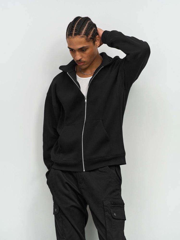 Толстовка унисекс на молнии Jelo, серый меланж / Миниатюра модельного (1000)