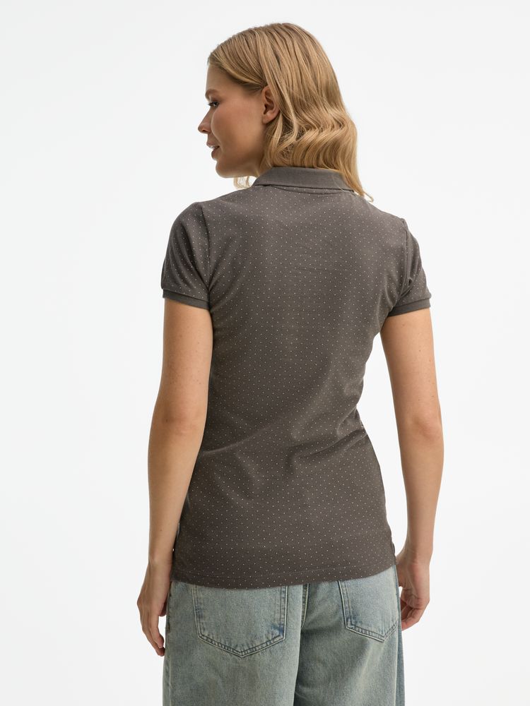 Рубашка поло женская Brandy Women, темно-серая с белым / Миниатюра модельного (1000)