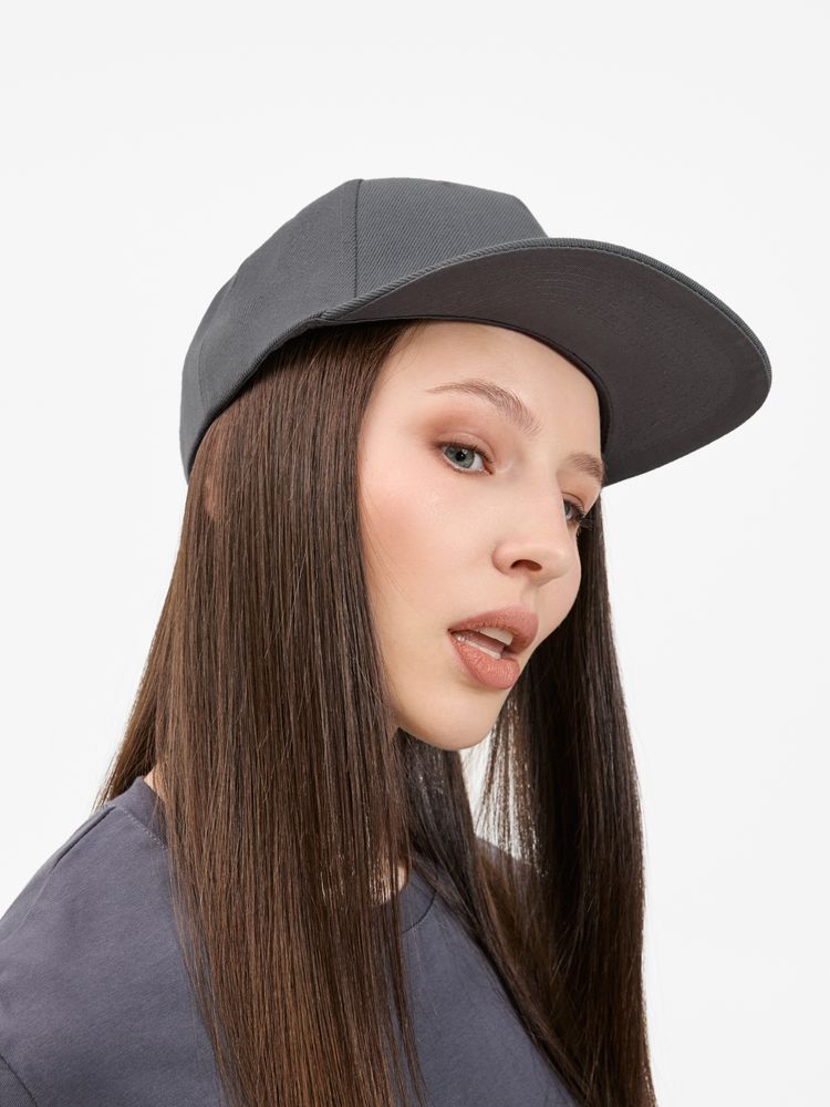 Бейсболка Epicore с прямым козырьком, серая / Миниатюра модельного (1000)