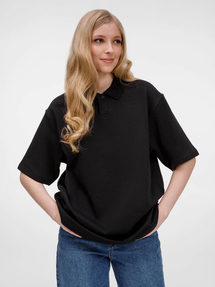 Рубашка поло унисекс Tiimi, черная / Миниатюра модельного (1000)