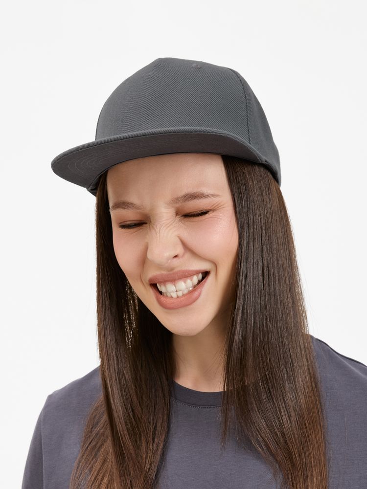 Бейсболка Epicore с прямым козырьком, серая / Миниатюра модельного (1000)