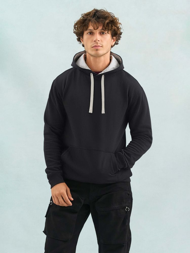 Худи унисекс Cameron, черный меланж с черным / Миниатюра модельного (1000)