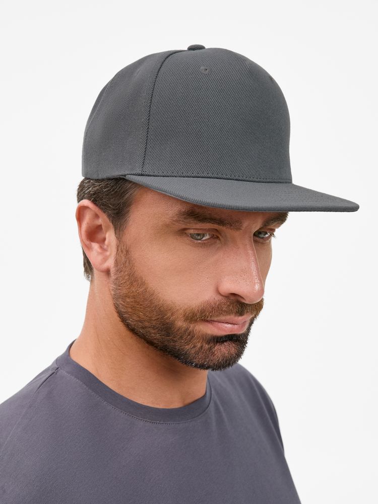 Бейсболка Epicore с прямым козырьком, серая / Миниатюра модельного (1000)