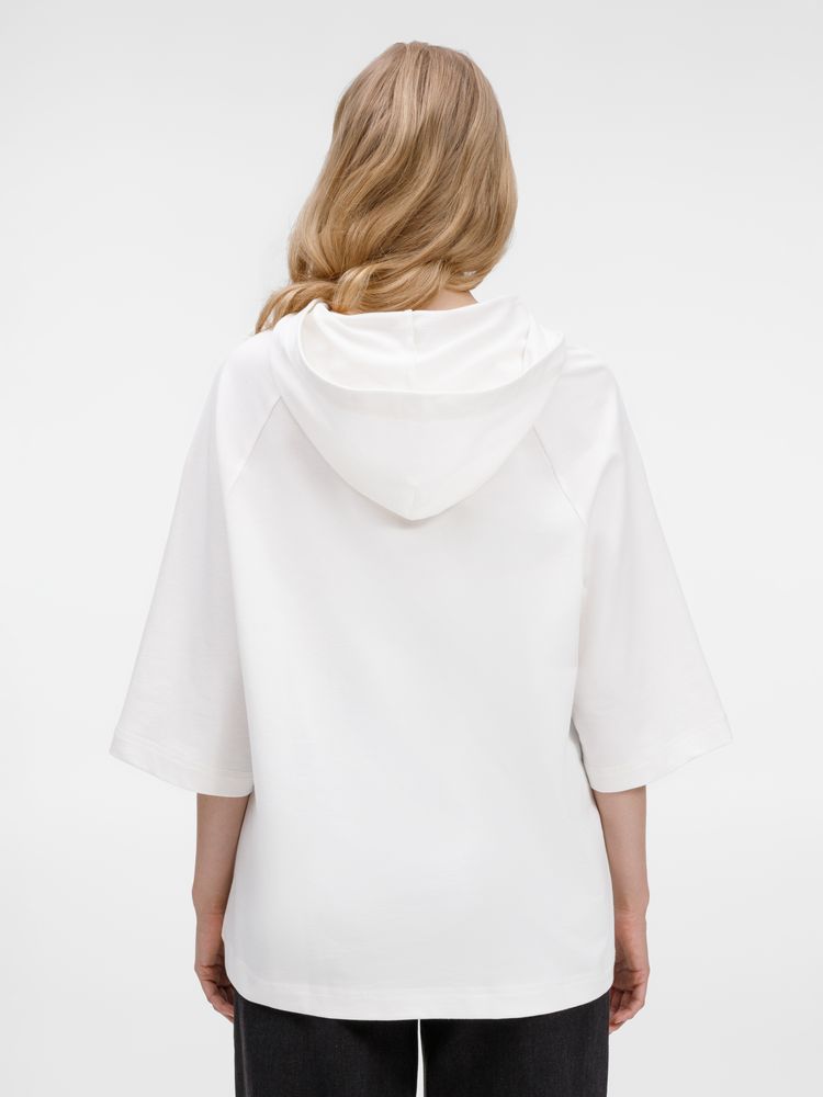 Футболка оверсайз унисекс с капюшоном Neofit, молочно-белая / Миниатюра модельного (1000)