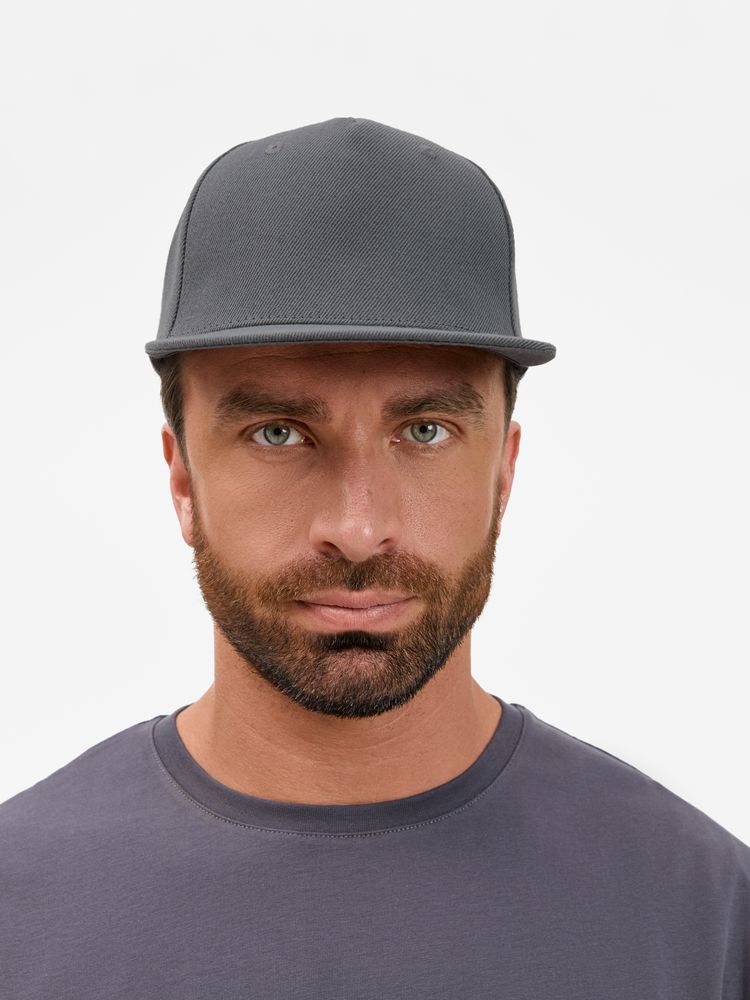 Бейсболка Epicore с прямым козырьком, серая / Миниатюра модельного (1000)