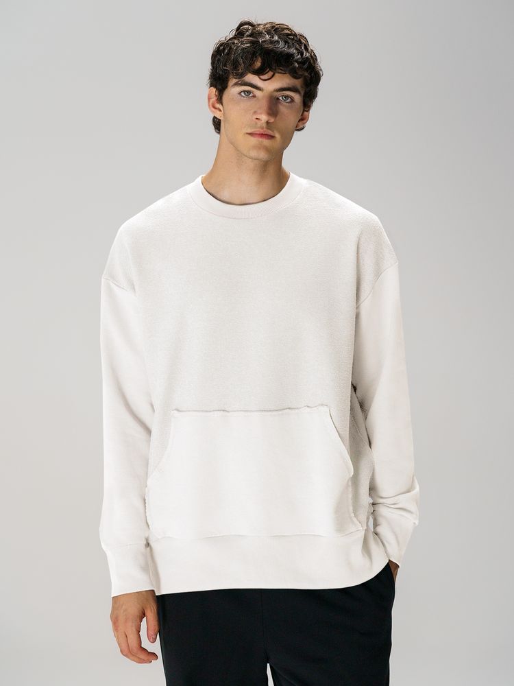 Свитшот оверсайз унисекс Vozduh, молочно-белый / Миниатюра модельного (1000)