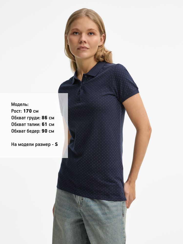 Рубашка поло женская Brandy Women, темно-синяя с белым / Миниатюра модельного (1000)