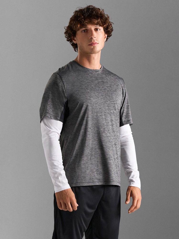 Футболка спортивная унисекс Storm, темно-синий меланж / Миниатюра модельного (1000)