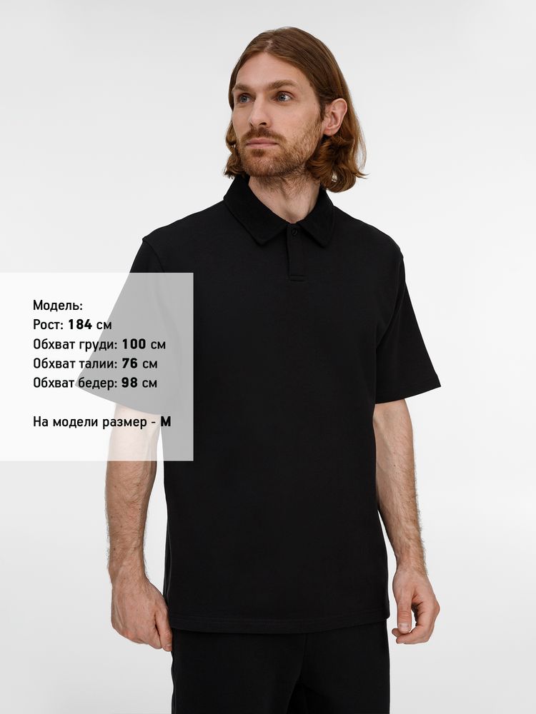 Рубашка поло унисекс Tiimi, черная / Миниатюра модельного (1000)