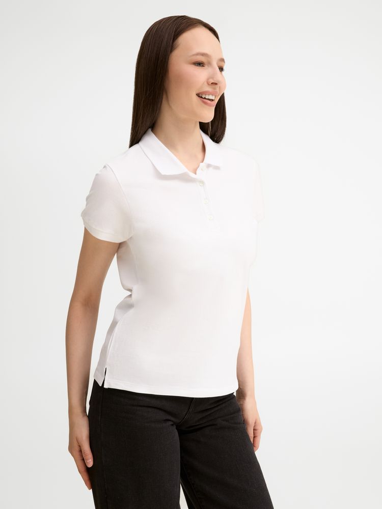 Рубашка поло женская People 210, белая / Миниатюра модельного (1000)