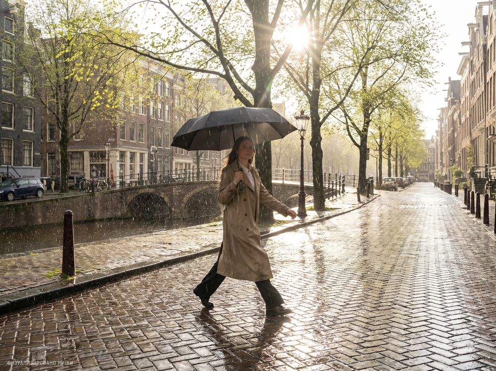 Зонт складной Regenfall, черный / Миниатюра модельного (1000)
