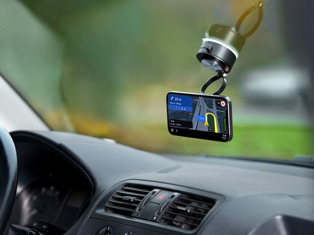 Вакуумная магнитная подставка airFix, черная с серым / Миниатюра имиджевого (1000)