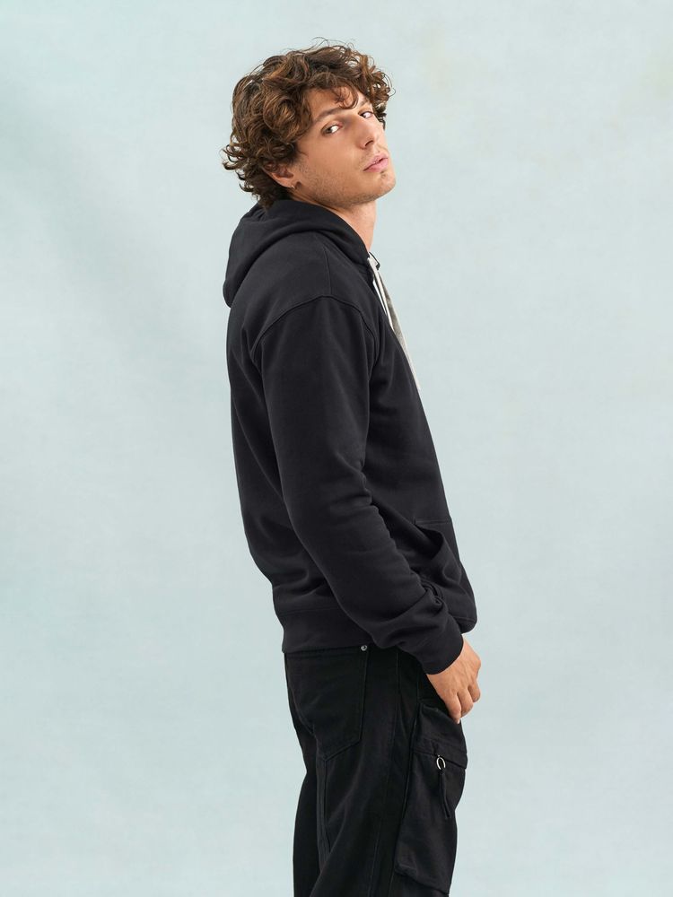 Худи унисекс Cameron, черный меланж с черным / Миниатюра модельного (1000)