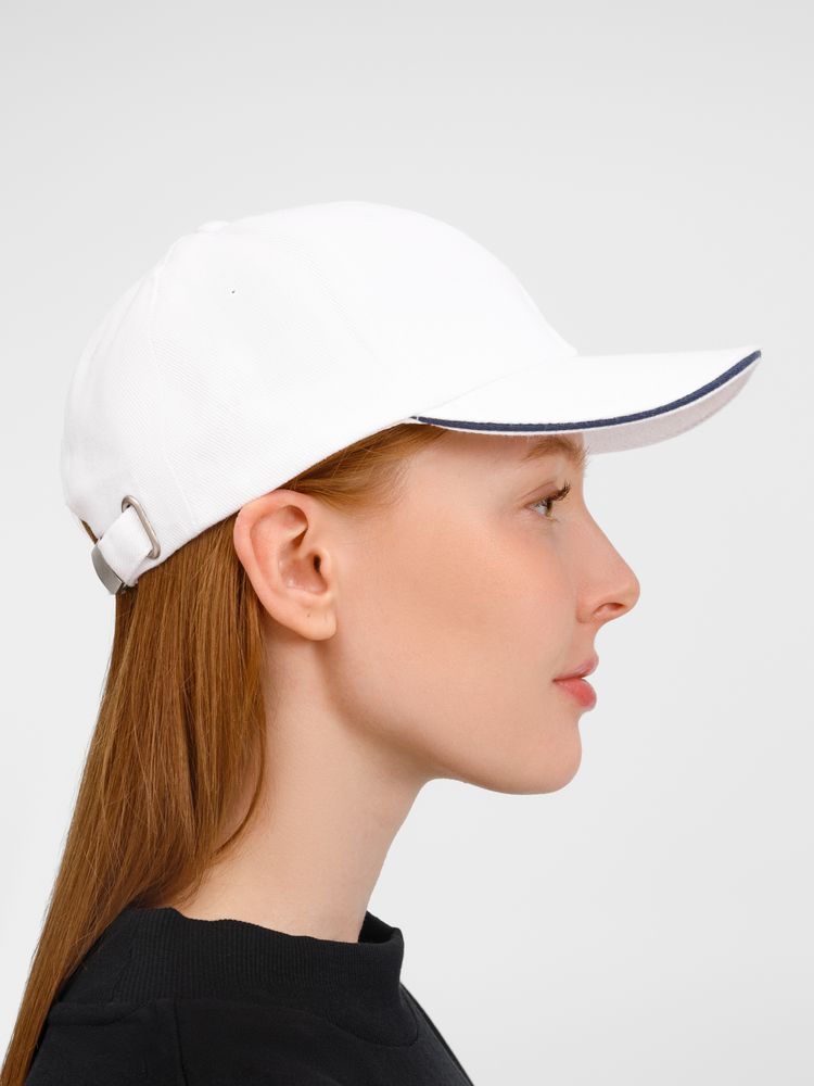 Бейсболка Buffalo, белая с темно-синим / Миниатюра модельного (1000)