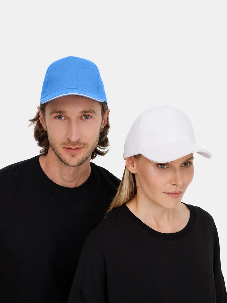 Бейсболка Classic 2.0, синяя с белым кантом / Миниатюра модельного (1000)