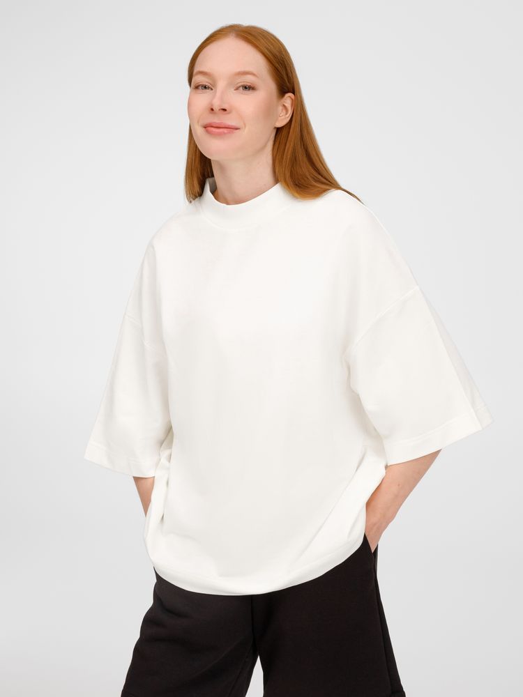 Футболка оверсайз унисекс T9, молочно-белая / Миниатюра модельного (1000)