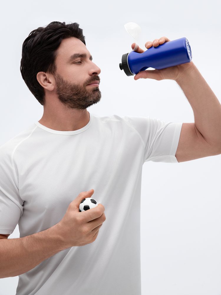 Бутылка с антистрессом Footballer, синяя / Миниатюра модельного (1000)