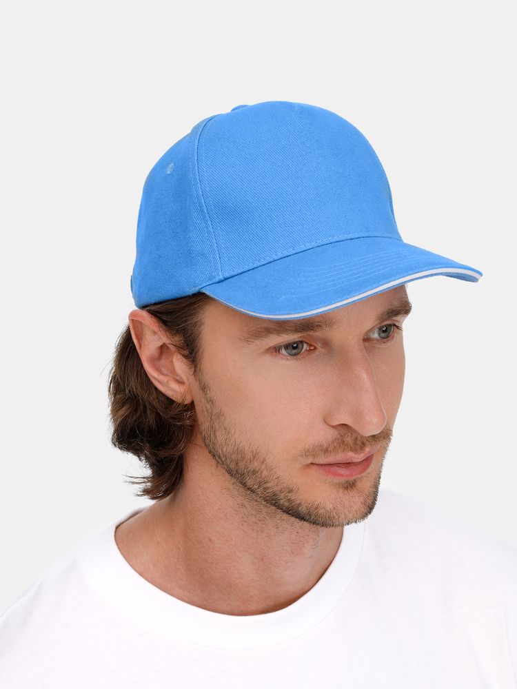 Бейсболка Classic 2.0, синяя с белым кантом / Миниатюра модельного (1000)