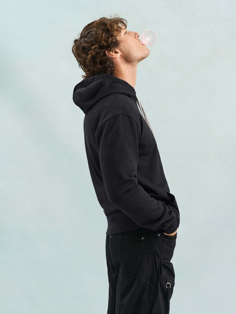 Худи унисекс Cameron, темно-синее с серым / Миниатюра модельного (1000)