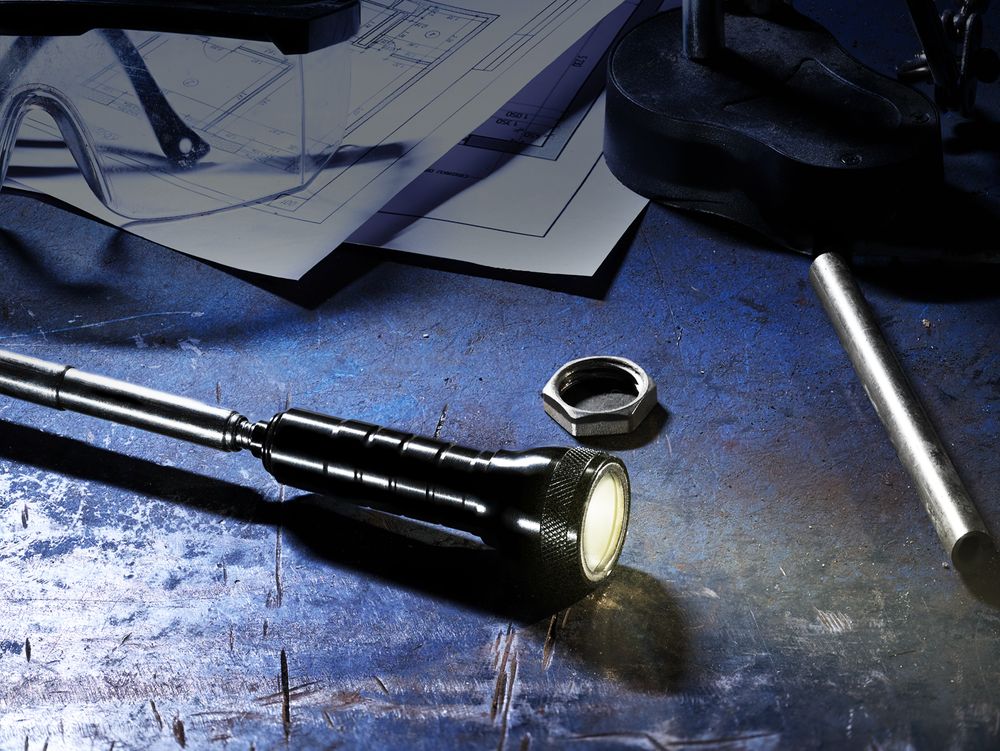 Телескопический фонарь с магнитом Flexion, ver.2, черный / Миниатюра имиджевого (1000)