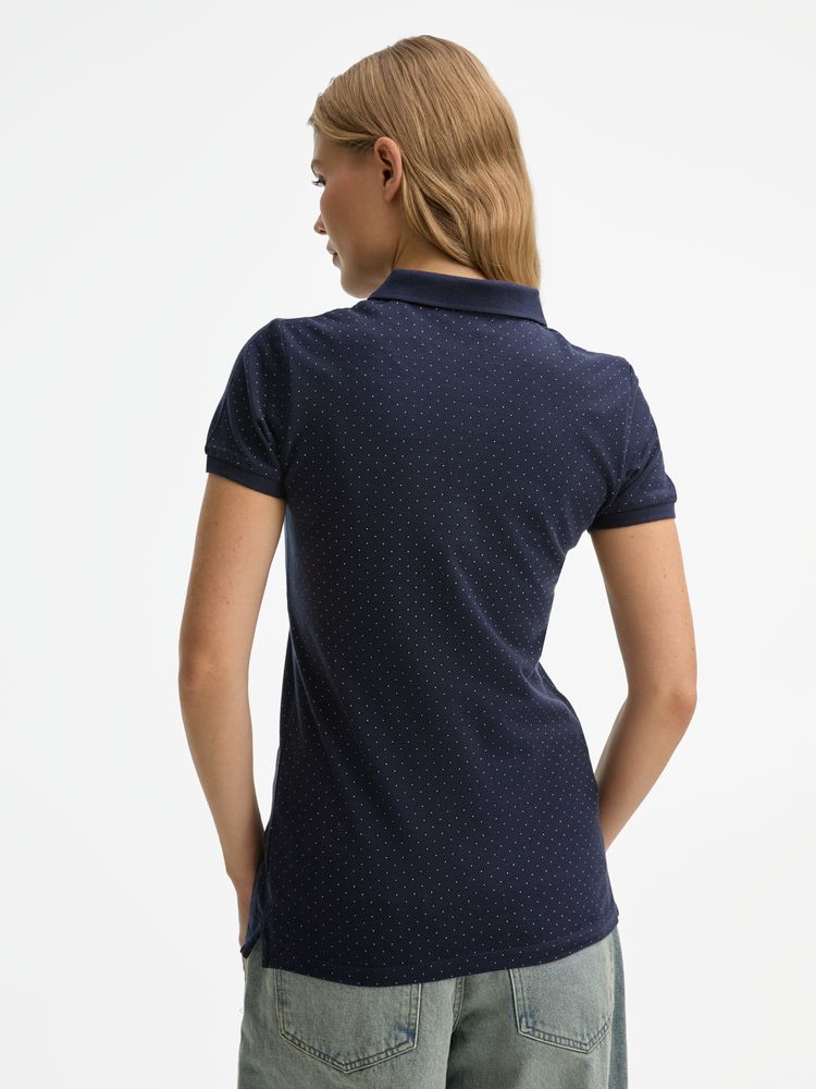 Рубашка поло женская Brandy Women, темно-синяя с белым / Миниатюра модельного (1000)