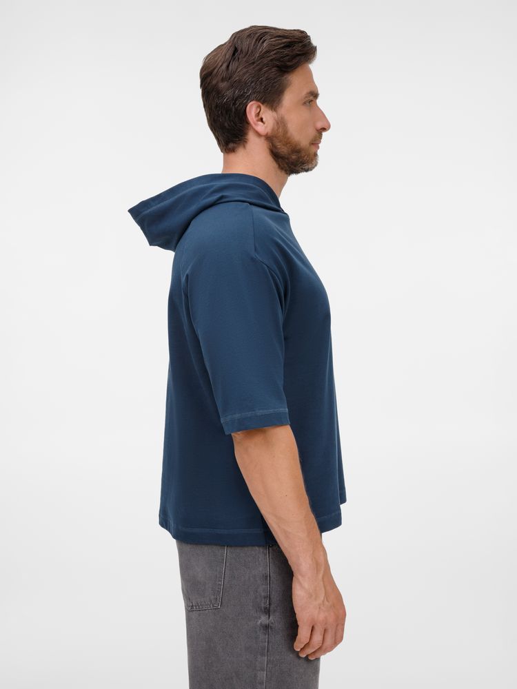 Футболка оверсай унисекс с капюшоном Neofit, темно-синяя / Миниатюра модельного (1000)