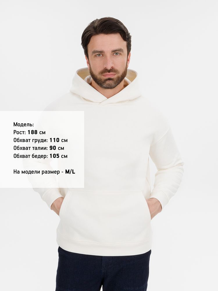 Худи оверсайз унисекс Snuggie, молочно-белое / Миниатюра модельного (1000)