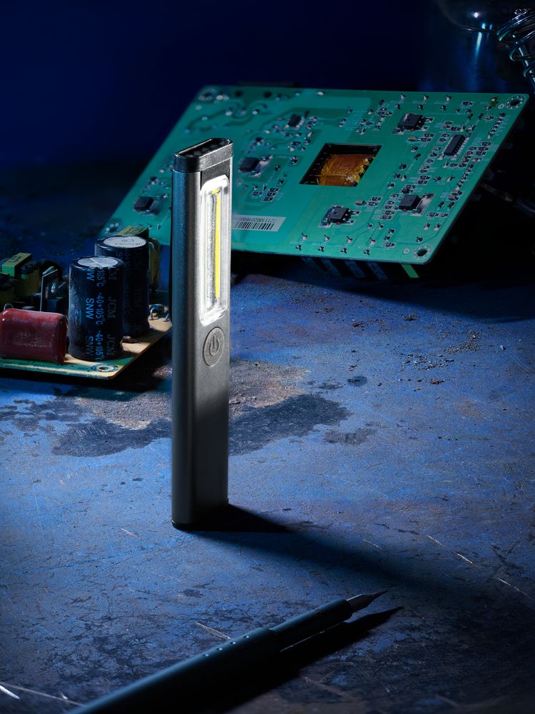 Фонарик-факел аккумуляторный Wallis, серый / Миниатюра имиджевого (1000)