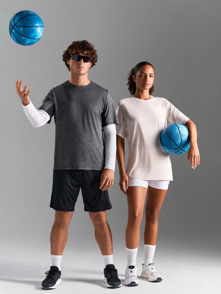 Футболка спортивная унисекс Storm, темно-синий меланж / Миниатюра модельного (1000)