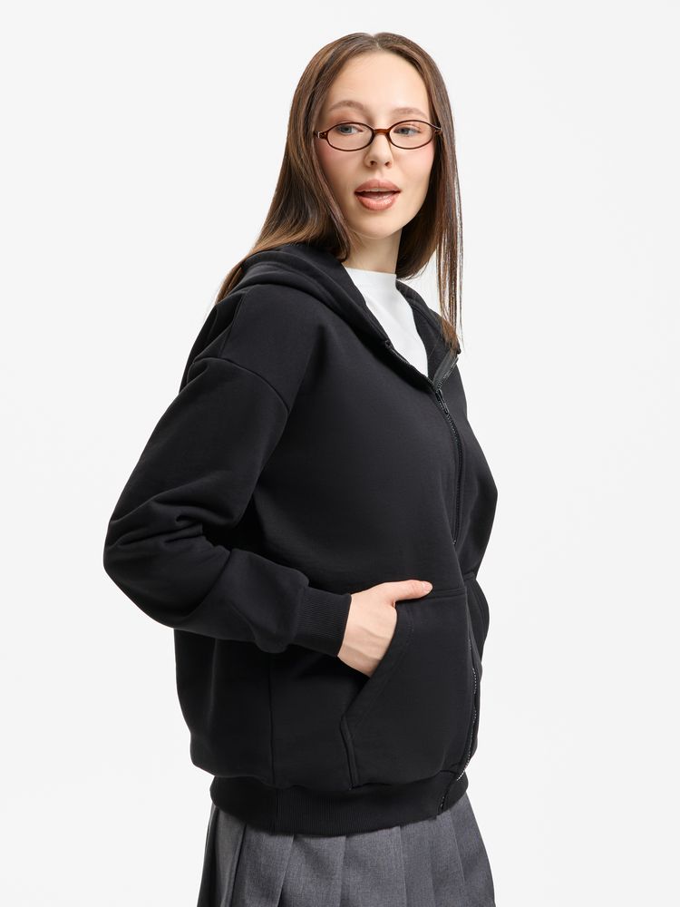 Толстовка унисекс оверсайз Sartoro, черная / Миниатюра модельного (1000)