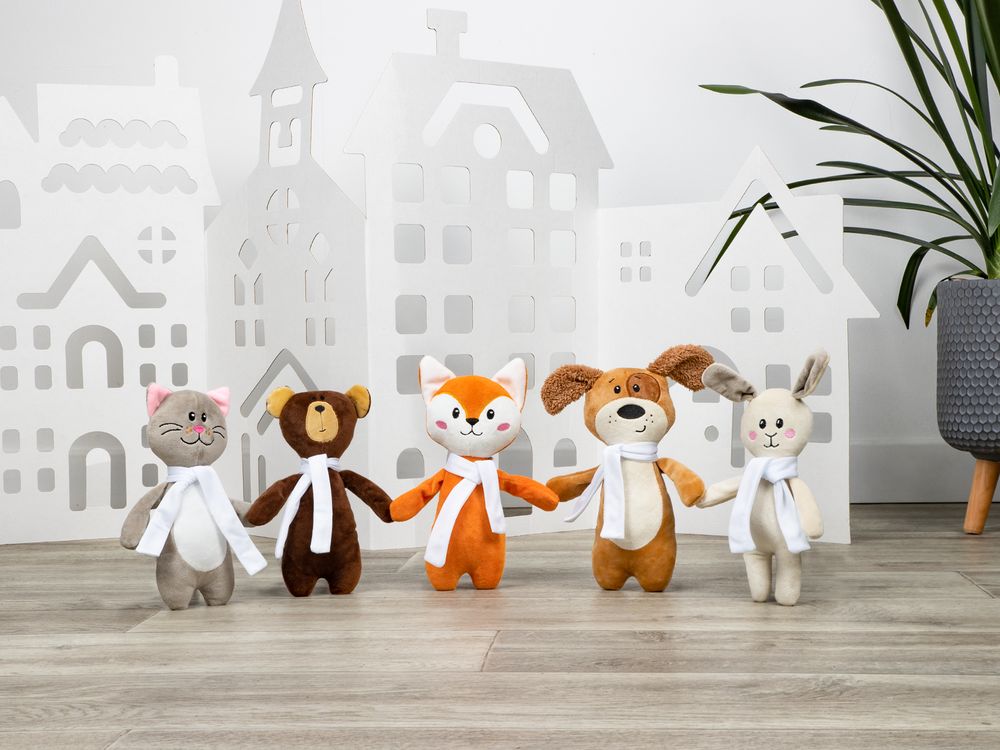 Игрушка Beastie Toys, заяц с белым шарфом / Миниатюра имиджевого (1000)