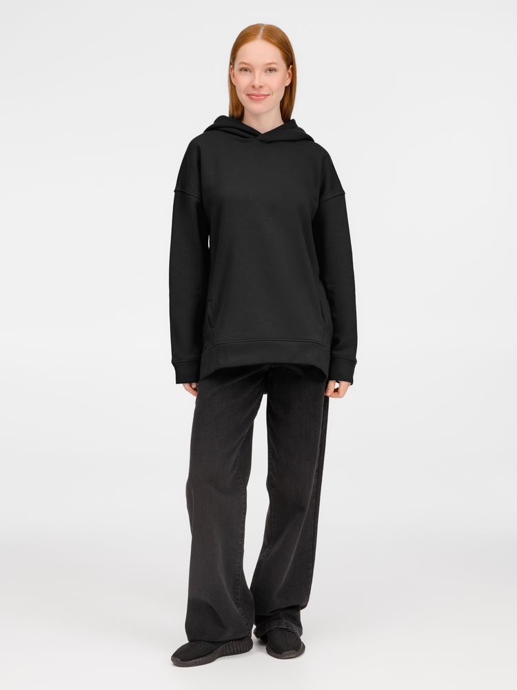 Худи оверсайз унисекс Tolla, черное / Миниатюра модельного (1000)