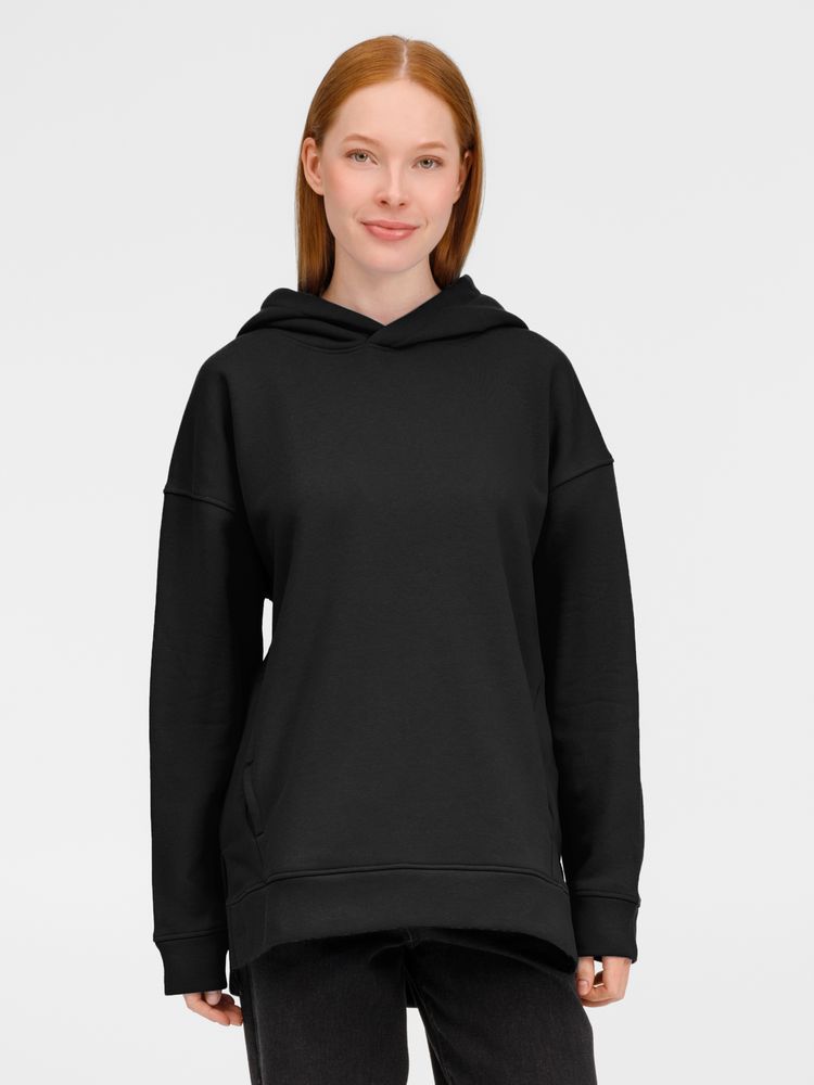 Худи оверсайз унисекс Tolla, черное / Миниатюра модельного (1000)