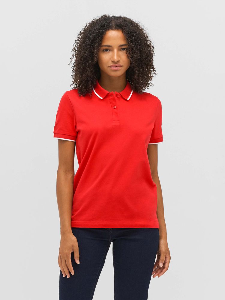 Рубашка поло унисекс Palermo, белая с темно-синим / Миниатюра модельного (1000)