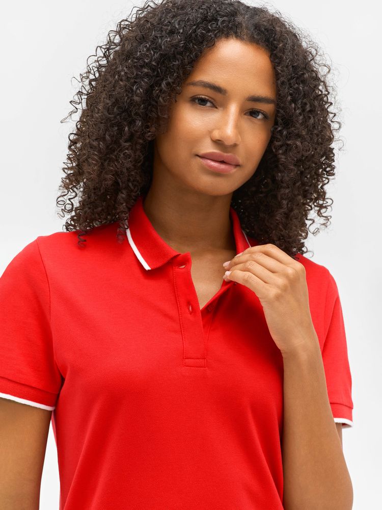 Рубашка поло унисекс Palermo, белая с темно-синим / Миниатюра модельного (1000)