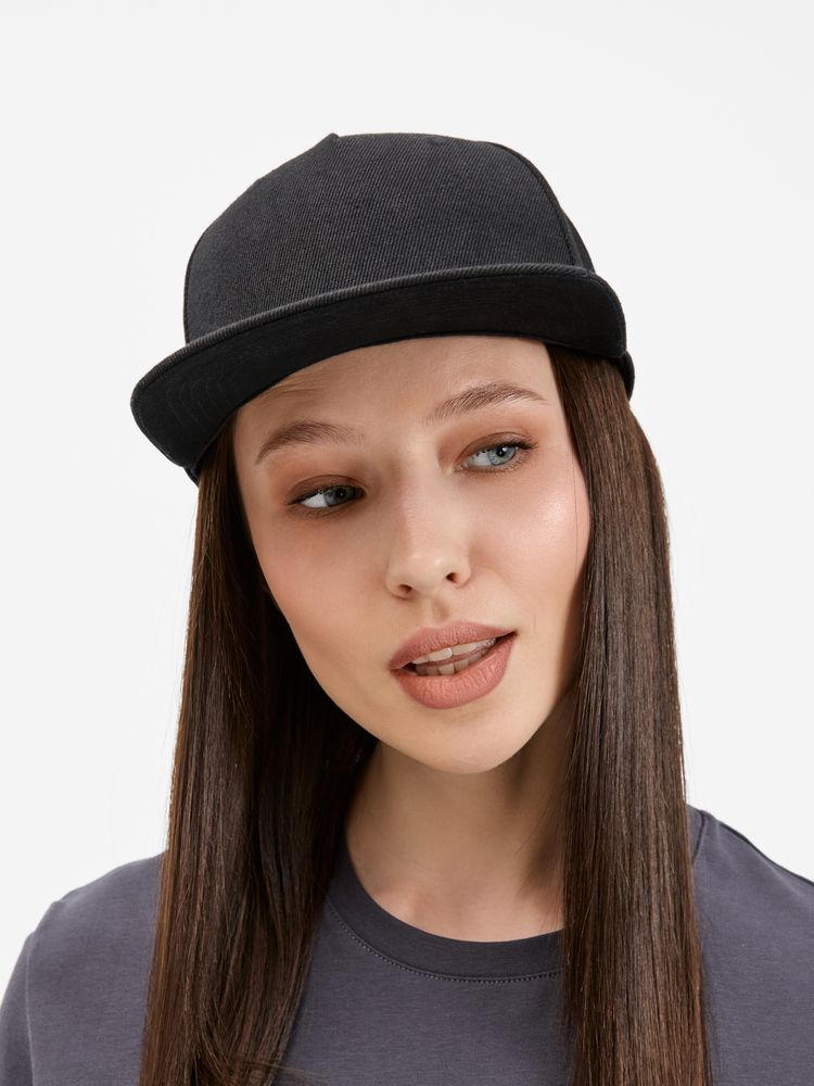 Бейсболка Epicore с прямым козырьком, черная / Миниатюра модельного (1000)