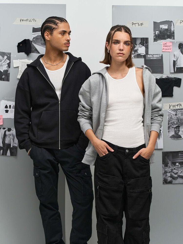 Толстовка унисекс на молнии Jelo, серый меланж / Миниатюра модельного (1000)