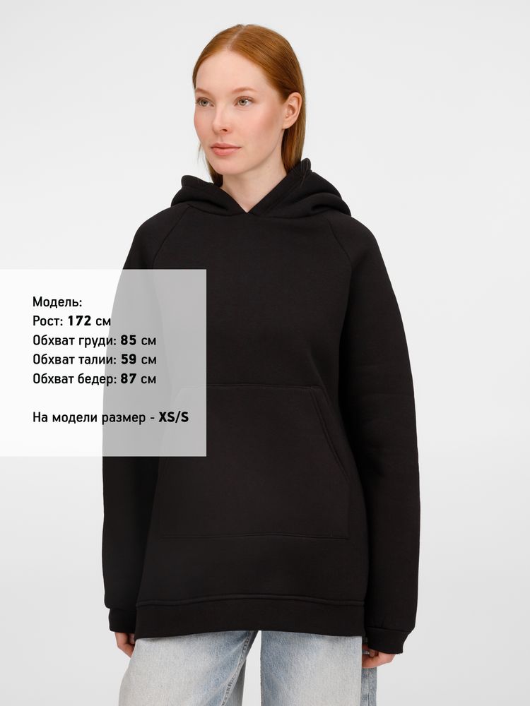 Худи унисекс оверсайз Easy Street, черное / Миниатюра модельного (1000)