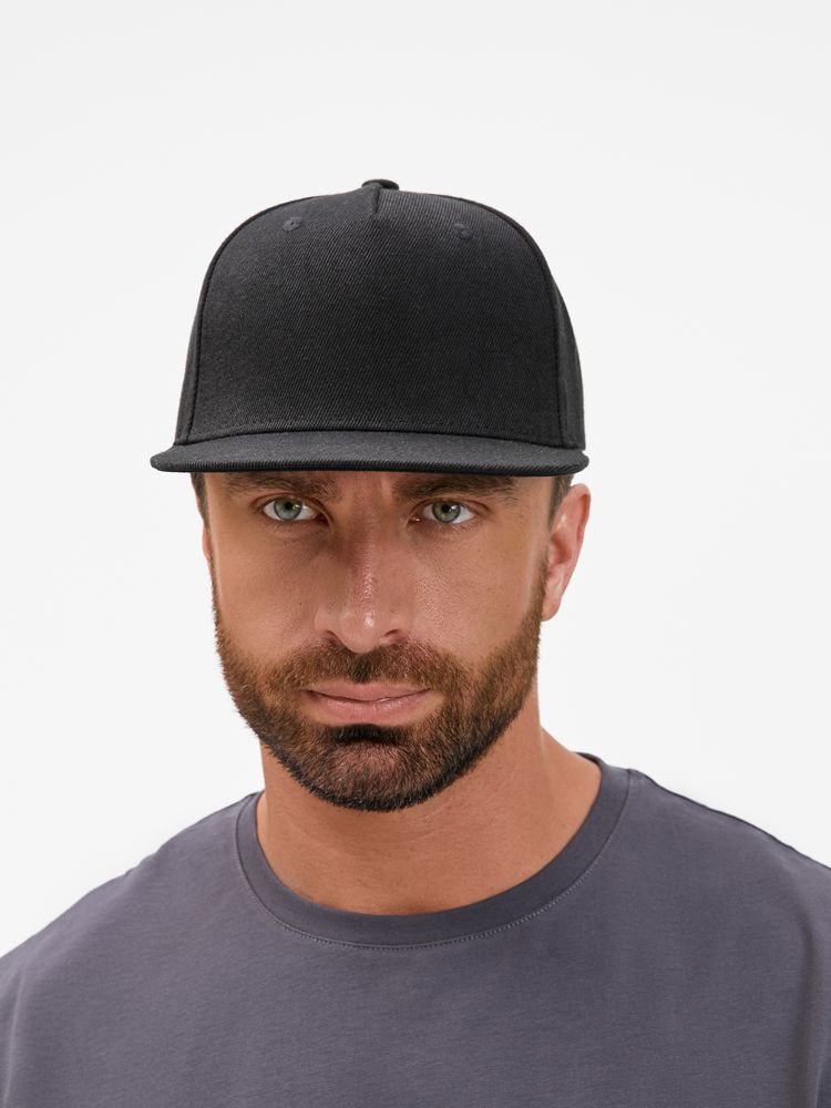 Бейсболка Epicore с прямым козырьком, черная / Миниатюра модельного (1000)