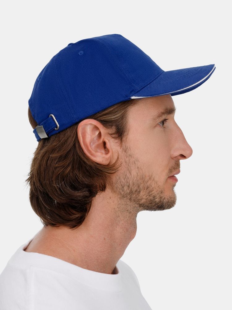Бейсболка Classic 2.0, ярко-синяя с белым кантом / Миниатюра модельного (1000)